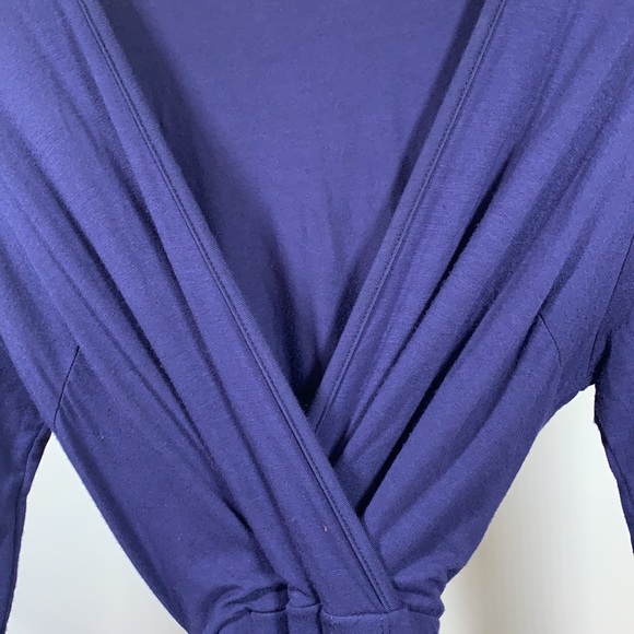 FRAICHE BY J Faux Wrap Tie Dress Blue Size Small - Picture 7 of 12